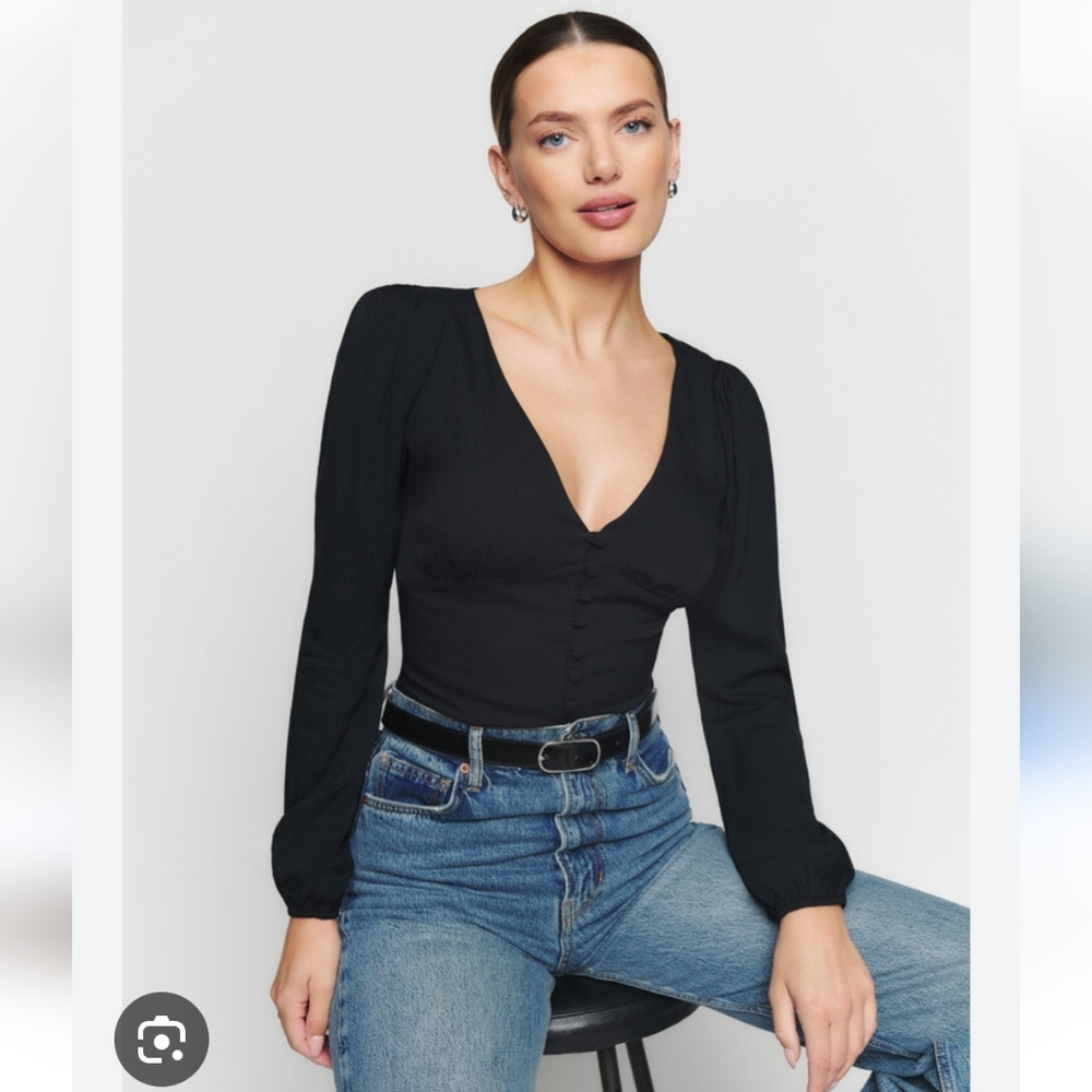 NWT Reformation Nell Top Black XS